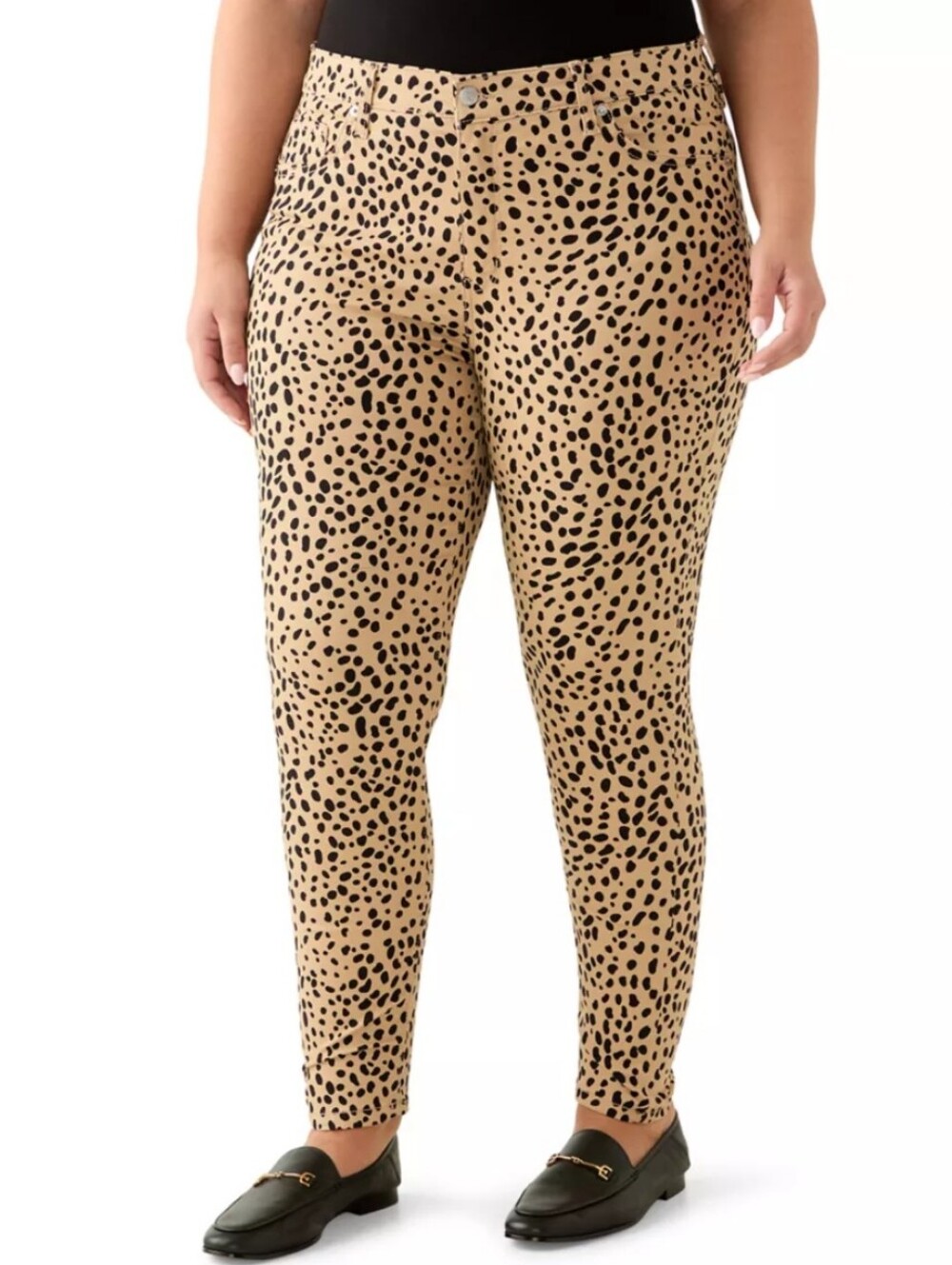 Crown & Ivy Animal Print Skinny Jeans Size 14W